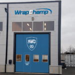 Ritning över skyltar för WrapChamp Uppsala